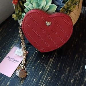 NWT Juicy Couture heart Zip around with charms